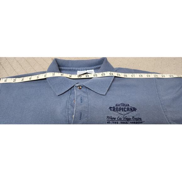 Vtg 1980's Blue Las Vegas Tropicana Polo Shirt Men's Size Medium Casino Promo - Picture 3 of 10